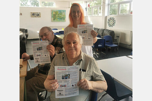 Queensway residents wth newsletter image